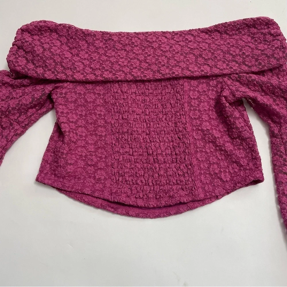NWT FREE PEOPLE lace crop top with bell sleeves